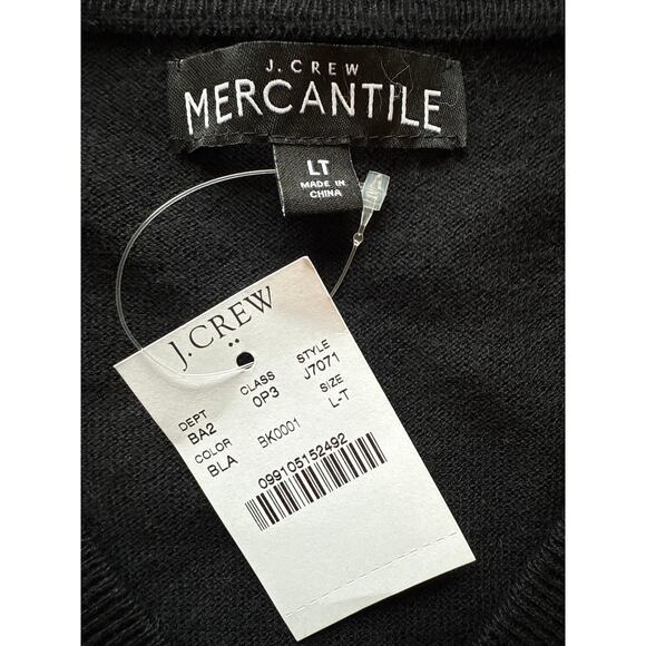 J.Crew Mercantile Men’s Black Wool Blend V-Neck Sweater Large Tall LT - Picture 3 of 8
